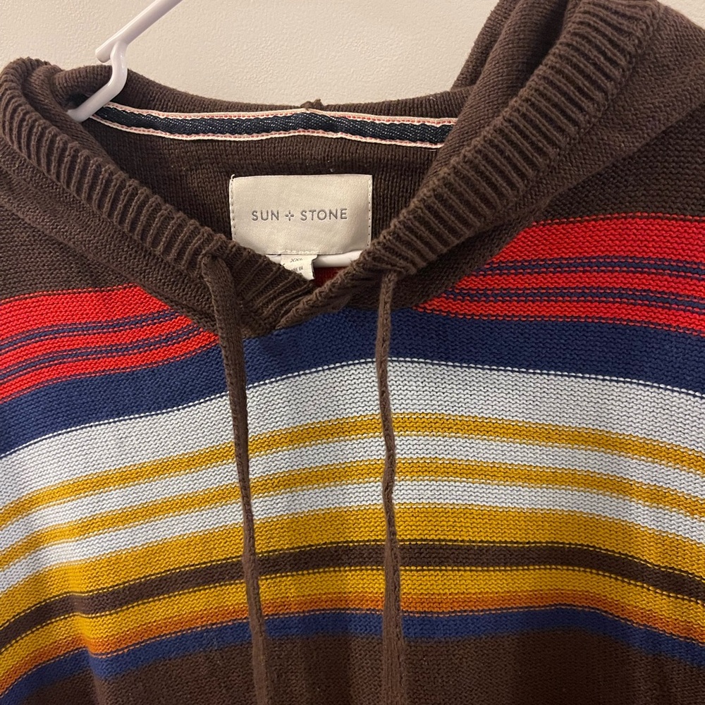 Sun + Stone Men's Multicolor Striped Crewneck Sweater